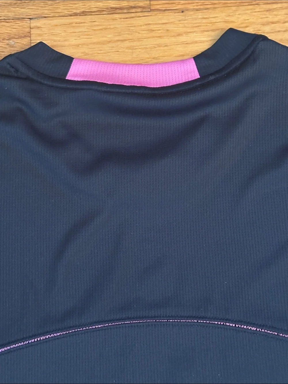 adidas Black Short Sleeve Tee with Iridescent Purple Logo Sz L